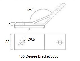 135 deg connector 3030 drawings